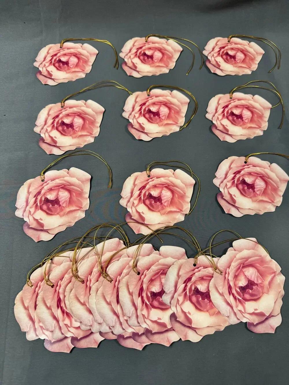 Qty 19 - Vintage Trelivings Gift Tags Pink Roses Made In Australia
